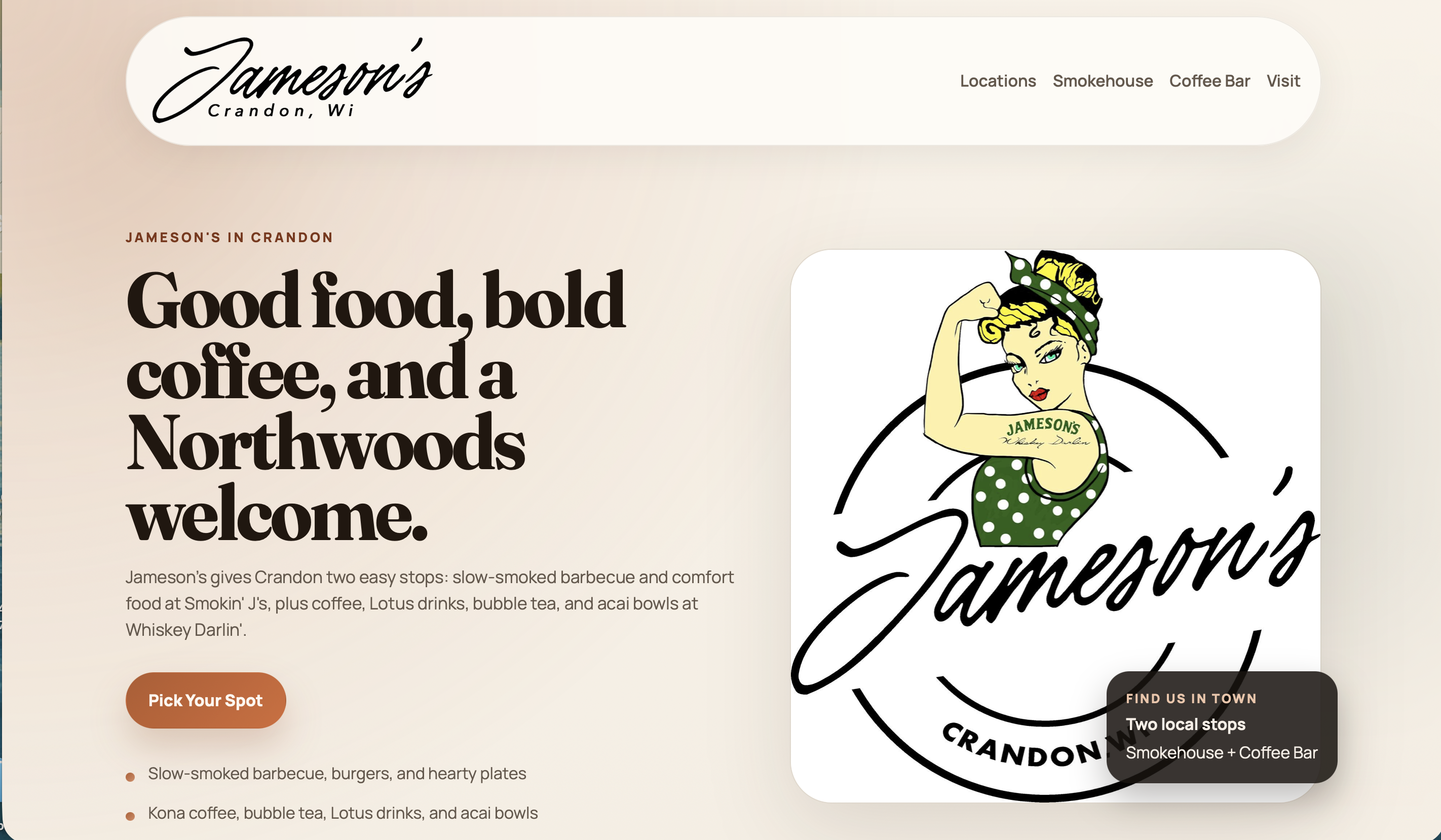 Preview of the Jameson's WI website