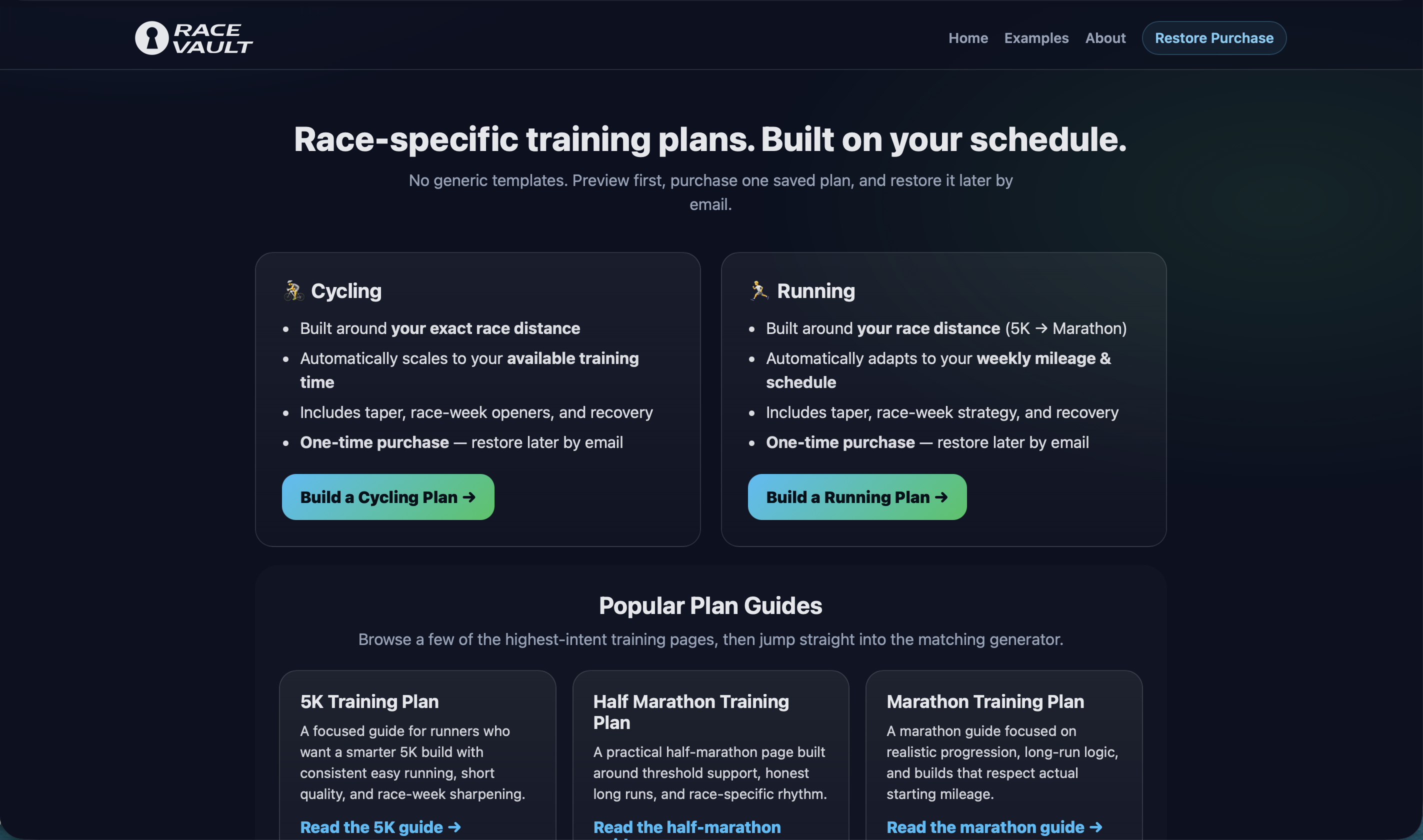 Preview of the RaceVault Training website